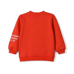 Babyhug 100 % Cotton Fleece Knit Sweatshirt with Full Sleeves and Hearts Sequins in Red