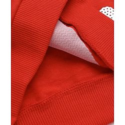 Babyhug 100 % Cotton Fleece Knit Sweatshirt with Full Sleeves and Hearts Sequins in Red