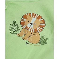 Babyhug 100% Cotton Cambric Woven Jhablas with Sleeveless and Lion Print Pack of 3 - Green Peach & White