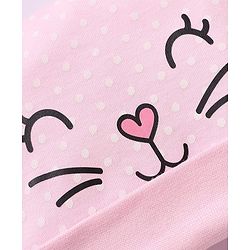 Babyhug 100% Cotton Interlock Knit Cap, Mitten & Booties with Polka Dots in Pink - Diameter - 14.5 cm