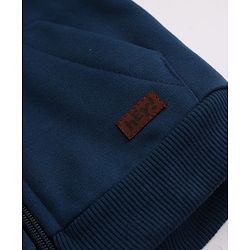 Babyhug Heavy Gauge Fleece Knit Warm Full Sleeves Hooded Sweatjacket - Navy Blue