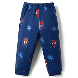 Babyhug Marvel 100% Cotton Single Jersey Knit Full Sleeves T-Shirt & Pajama Night Suit with Spider Man Graphic Print - Red & Blue