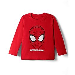 Babyhug Marvel 100% Cotton Single Jersey Knit Full Sleeves T-Shirt & Pajama Night Suit with Spider Man Graphic Print - Red & Blue