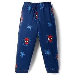 Babyhug Marvel 100% Cotton Single Jersey Knit Full Sleeves T-Shirt & Pajama Night Suit with Spider Man Graphic Print - Red & Blue