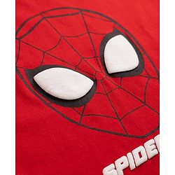 Babyhug Marvel 100% Cotton Single Jersey Knit Full Sleeves T-Shirt & Pajama Night Suit with Spider Man Graphic Print - Red & Blue