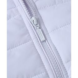 Babyhug Woven Full Sleeves Hooded Padded Quilted Winter Jacket with Varsity Print - White