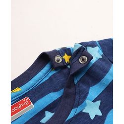 Babyhug Cotton Knit Full Sleeves Co-ord T-Shirt & Pajama Night Suit with Waves & Shark Print - Blue