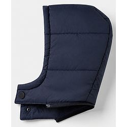Babyhug Woven Hooded Padded Quilted Winter Jacket with Full Sleeves and 9 Embroidered Patch with Cut & Sew - Navy Blue