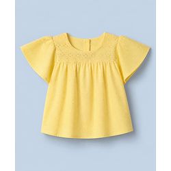 Babyhug 100% Cotton Knit Half Sleeves Top and Pants Set - Yellow