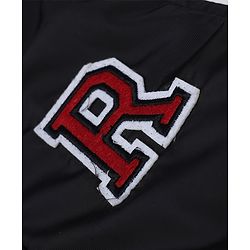 Babyhug Woven Full Sleeves Bomber Jacket with Letter R Embroidery - Black