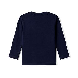 Babyhug Disney 100% Cotton Single Jersey Knit T-Shirt with Full Sleeves and This is How I Roll Text with Mickey Mouse Print - Navy Blue
