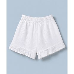 Babyhug 100% Cotton Knit Half sleeves Top & Shorts Set - White