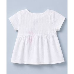 Babyhug 100% Cotton Knit Half sleeves Top & Shorts Set - White
