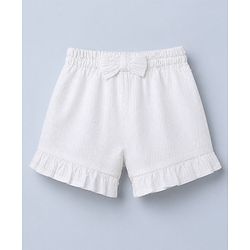 Babyhug 100% Cotton Knit Half sleeves Top & Shorts Set - White