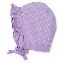 Babyhug 100% Cotton Interlock Knit Polka Dots & Floral Printed Cap Pack of 2 - Pink & Purple