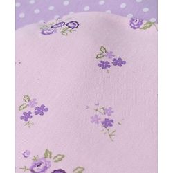 Babyhug 100% Cotton Interlock Knit Polka Dots & Floral Printed Cap Pack of 2 - Pink & Purple