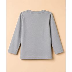 Babyhug 100% Cotton Knit Full Sleeves T-Shirt & Pyjama Night Suit with Construction Vehicle Print - Grey
