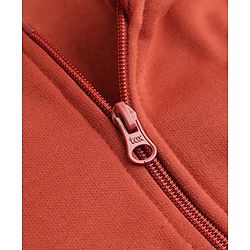 Babyhug Heavy Gauge Fleece Knit Hooded Sweat Jacket with Full Sleeves - Rust Orange