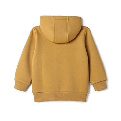 Babyhug Fleece Knit Heavy Gauge Hooded Sweat Jacket with Full Sleeves - Mustard