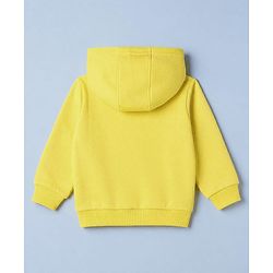 Babyhug Fleece Knit Heavy Gauge Warm Hooded Sweat Jacket with Full Sleeves - Yellow