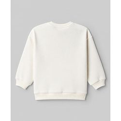Babyhug Heavy Gauge Terry Knit Sweatshirt With Full Sleeves & Love Applique - Off White