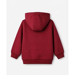 Babyhug Cotton Warm Fleece Blend Knit Sweatshirts with Full Sleeves and 95 Print - Dark Red