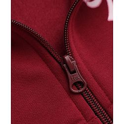 Babyhug Cotton Warm Fleece Blend Knit Sweatshirts with Full Sleeves and 95 Print - Dark Red