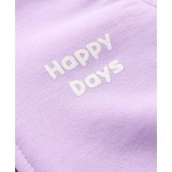 Babyhug Cotton Blend Heavy Gauge Warm Fleece Knit Sweatshirt with Full Sleeves and Happy Days Print - Lavender