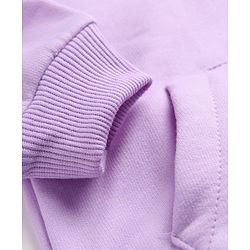 Babyhug Cotton Blend Heavy Gauge Warm Fleece Knit Sweatshirt with Full Sleeves and Happy Days Print - Lavender