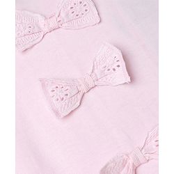Babyhug 100% Cotton Single Jersey Knit Top and Legging with Full Sleeves and Bow Applique and Floral Print - Pink
