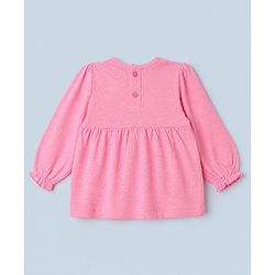 Babyhug 100% Cotton Single Jersey Knit Top and Leggings with Full Sleeves and Bow Applique with Bow and Polka Dots Print - Pink