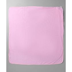 Babyhug Knit Hooded Towel With Animal Embroidery L 81 x B 81 cm - Pink