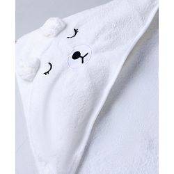Babyhug Knit Hooded Towel With Animal Embroidery L 81 x B 81 cm - Grey