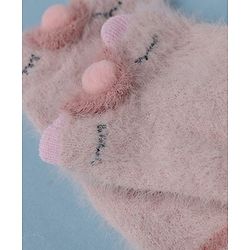 Cute Walk by Babyhug Cotton Blend Knit Mid Calf Socks With Puppy Applique - Plum