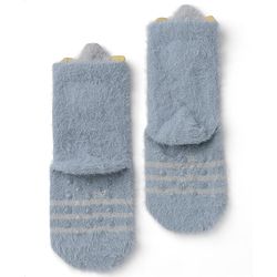 Cute Walk by Babyhug Cotton Blend Mid Calf Knit Socks With Puppy Applique - Blue