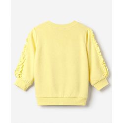 Babyhug 100% Cotton Heavy Gauge Knit Full Sleeves Sweatshirt With Cherry Print - Light Yellow