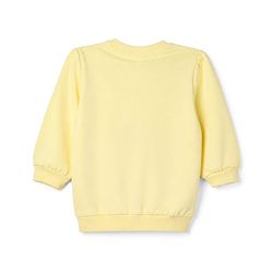 Babyhug Heavy Gauge 100% Cotton Knit Full Sleeves Sweatshirt with Bow Sequins - Yellow