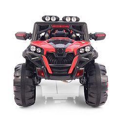 Babyhug Battery Operated Ride-On Jeep with Remote Control| Openable Doors, Music & LED Lights| Magic Swing Mode| Rechargeable Blattery| 20 kg Capacity| Toy for 18 Months6 Years| Black & Red