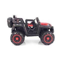 Babyhug Battery Operated Ride-On Jeep with Remote Control| Openable Doors, Music & LED Lights| Magic Swing Mode| Rechargeable Blattery| 20 kg Capacity| Toy for 18 Months6 Years| Black & Red