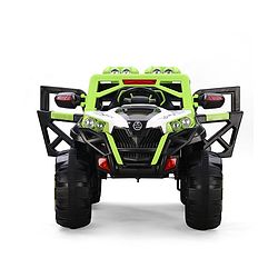 Babyhug Battery Operated Ride-On Jeep with Remote Control| Openable Doors, Music & LED Lights| Magic Swing Mode| Rechargeable Blattery| 20 kg Capacity| Toy for 18 Months6 Years| Black & Red