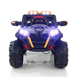 Babyhug Battery Operated Ride-On Jeep with Remote Control| Openable Doors, Music & LED Lights| Magic Swing Mode| Rechargeable Blattery| 20 kg Capacity| Toy for 18 Months6 Years| Black & Red