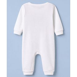 Babyhug 100% Cotton Interlock Knit Full Sleeves Solid Romper - White