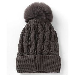 Babyhug Knit Woollen Pom Pom Cap Grey - Diameter 11 cm