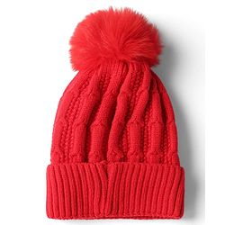 Babyhug Knit Woollen Pom Pom Cap Red- Diameter 11 cm