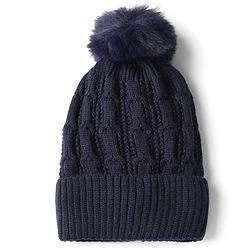Babyhug Knit Woollen Pom Pom Cap Neavy Blue - Diameter 11 cm
