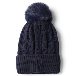 Babyhug Knit Woollen Pom Pom Cap Neavy Blue - Diameter 11 cm