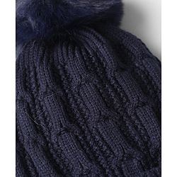 Babyhug Knit Woollen Pom Pom Cap Neavy Blue - Diameter 11 cm