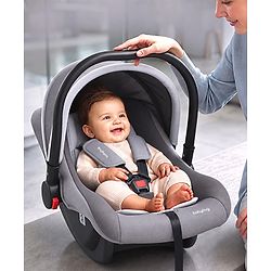 Babyhug Cloud Cradle 3-in-1 Baby Carry Cot  White Grey| Rocker & Baby Seat| Safety Harness| Adjustable Canopy| Lightweight Portable Design| Removable & Washable Cover| 015 Months