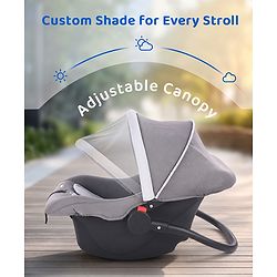 Babyhug Cloud Cradle 3-in-1 Baby Carry Cot  White Grey| Rocker & Baby Seat| Safety Harness| Adjustable Canopy| Lightweight Portable Design| Removable & Washable Cover| 015 Months