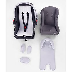 Babyhug Cloud Cradle 3-in-1 Baby Carry Cot  White Grey| Rocker & Baby Seat| Safety Harness| Adjustable Canopy| Lightweight Portable Design| Removable & Washable Cover| 015 Months